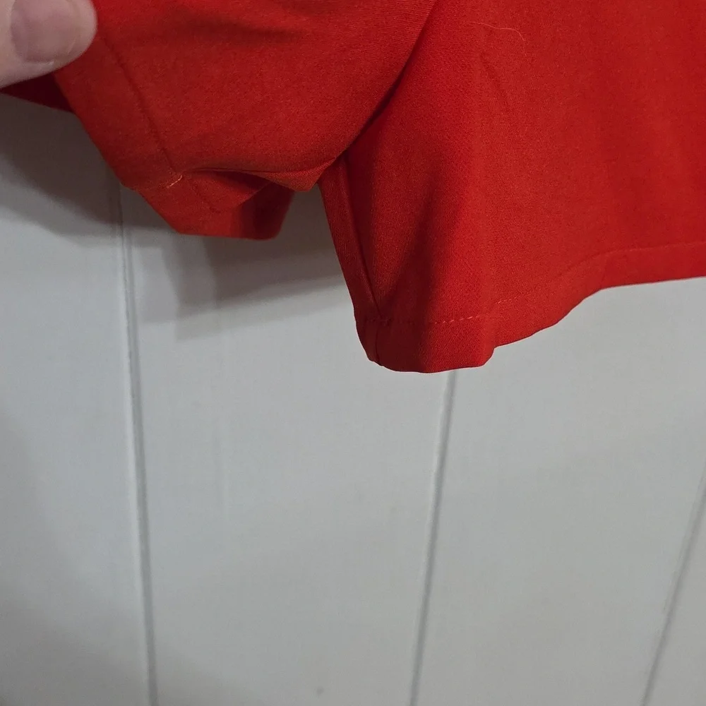 Flying Tomato Women's Romper Red Ruffly Strapless Shorts Pockets Dressy Sz M EUC